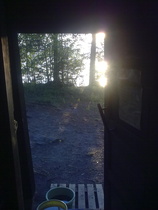 Näkymä saunan ovelta.